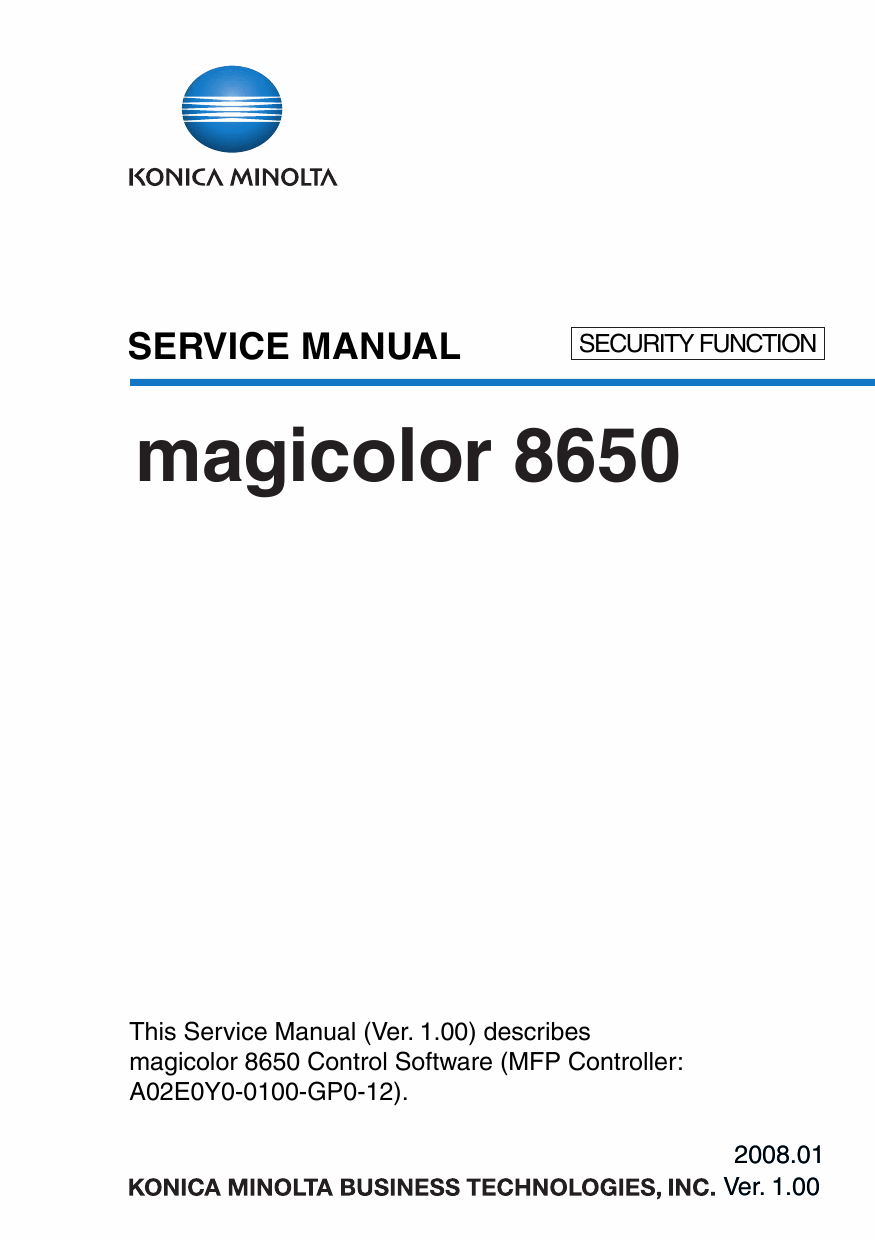 Konica-Minolta magicolor 8650 SECURITY-FUNCTION Service Manual-1